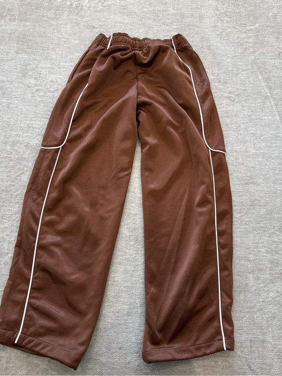 BDG Pants - BDG Brown Track Pants with White Side Piping